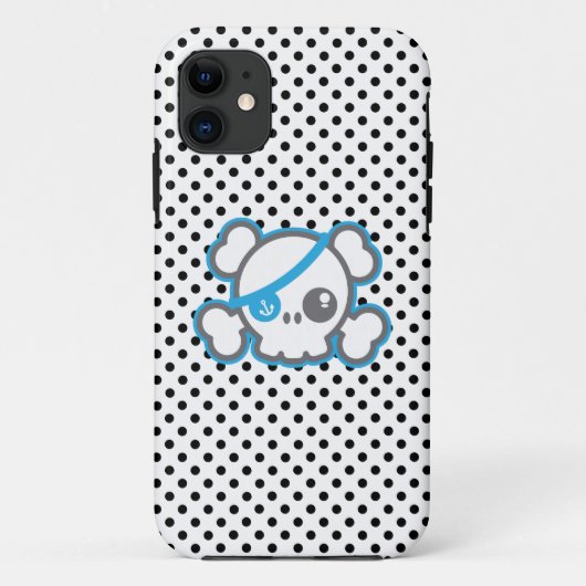 Coque iphone du crâne de Kawaii Pirate (Dos)