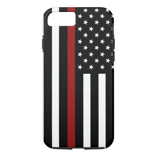 coque iphone du drapeau de la ligne rouge mince de (Dos)