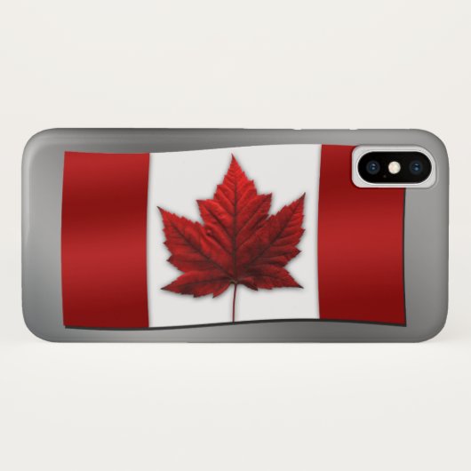 Coque iphone du drapeau du Canada Personnalisé Coq (Dos (Horizontal))