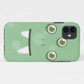 Coque iphone du visage du monstre vert (Dos (Horizontal))