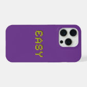 Coque iPhone EASY Neon Pixel Art - Violet 3D Gamin (Verso Horizontal)