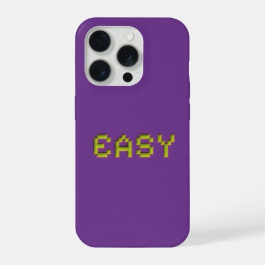 Coque iPhone EASY Neon Pixel Art - Violet 3D Gamin (Verso)