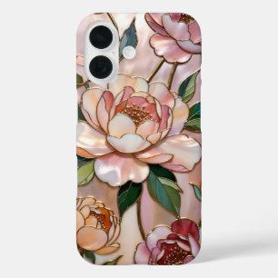 Coque iPhone Élégante Rose Pivoine Floral Romantiq