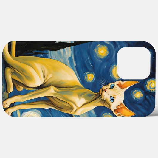 Coque iPhone | Elf Sphynx Peinture Chat Art Van Go (Verso (horizontal))
