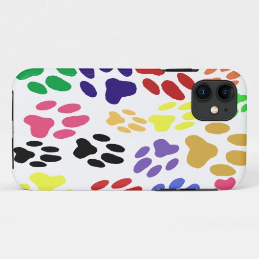 Coque iphone Empreintes de pattes de chats (Dos (Horizontal))