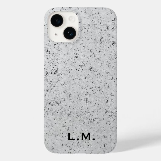 Coque iphone en béton illustré monogrammé (Verso)