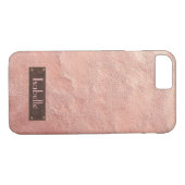 Coque iphone en cuir or Rose personnalisé (Dos (Horizontal))