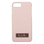 Coque iphone en cuir rose tendance personnalisé (Dos)