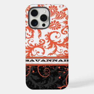 Coque iPhone en damas personnalisé blanc corail no