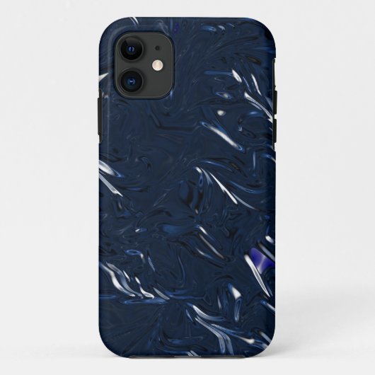 coque iphone en feuille bleue (Dos)