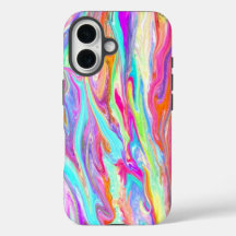 Coque iphone en néon couleur liquide