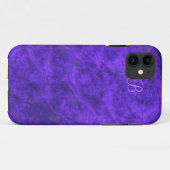 Coque iphone en noyer de velours violet *monogramm (Dos (Horizontal))