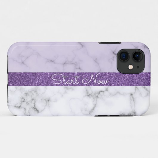 Coque iphone en Parties scintillant violet tendanc (Dos (Horizontal))