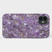 Coque iphone en pierre de cristal violet d'améthys (Dos (Horizontal))