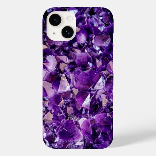 Coque iphone en pierre glacée violet Amethyst (Verso)