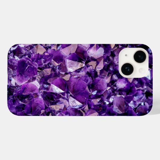 Coque iphone en pierre glacée violet Amethyst (Verso (horizontal))