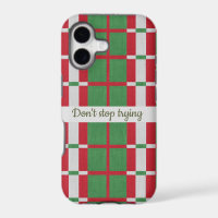 Coque iPhone en tissu vert rouge
