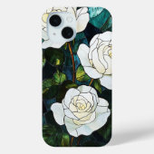 Coque iphone en verre tendu, Roses blanches (Verso)