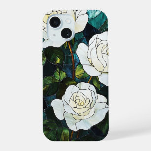 Coque iphone en verre tendu, Roses blanches
