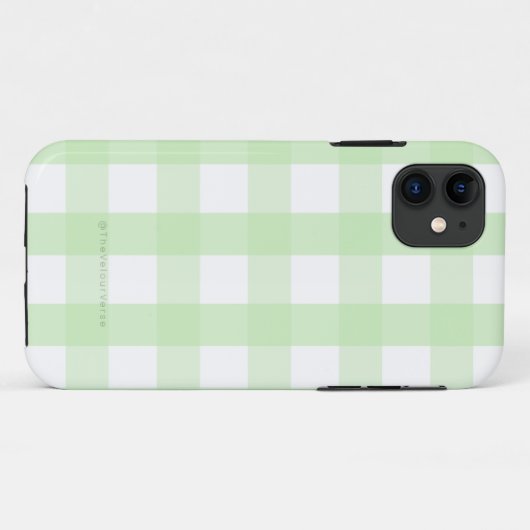 Coque iphone En vichy minima vert à la menthe (Dos (Horizontal))