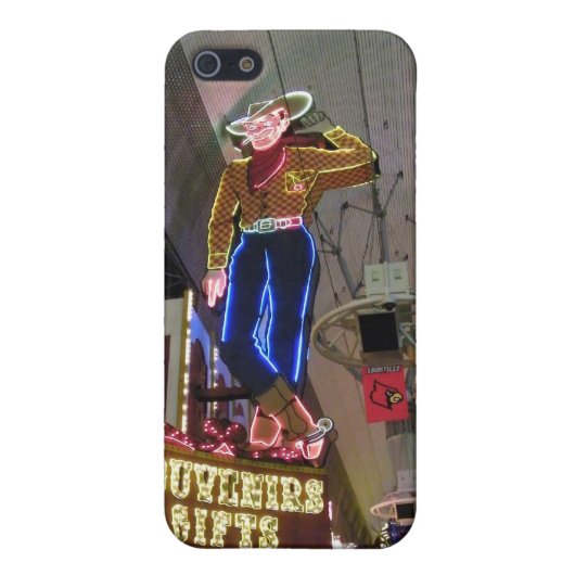Coque iPhone Enseigne au néon de cowboy de Las Vega (Dos)