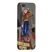 Coque iPhone Enseigne au néon de cowboy de Las Vega (Dos Droit)