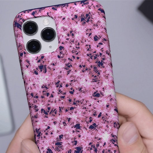 Coque iphone étincelle rose électrique