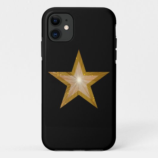 coque iphone étoile "Gold" noir (Dos)