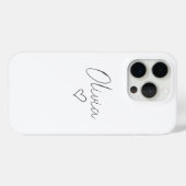 Coque iphone féminin personnalisé avec nom et coeu (Verso (horizontal))