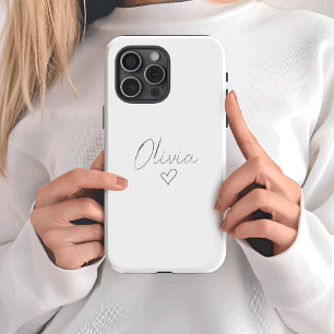 Coque iphone féminin personnalisé avec nom et coeu