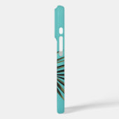 Coque iphone feuille de palme - Ciel bleu tropical (Verso / Gauche)