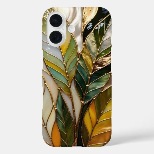 Coque iPhone Feuille Verte Élégante Botanique Mini (Verso)