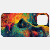 coque iphone fille multicolore peinture (Verso (horizontal))