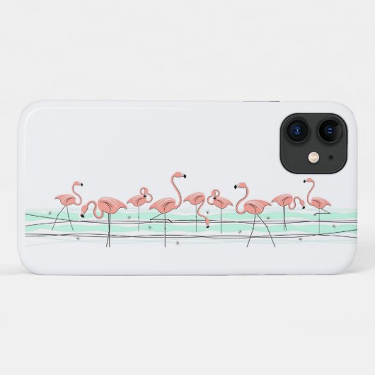 coque iphone Flamant rose Ocean Line (Dos (Horizontal))