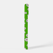 Coque Iphone fleurs blanches sur tapis vert (Côté droit)