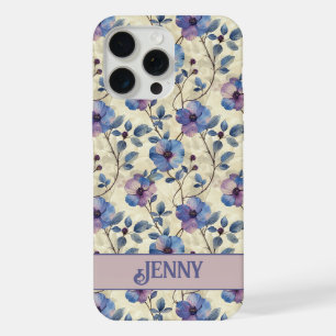 Coque iPhone Fleurs Bleues et Roses