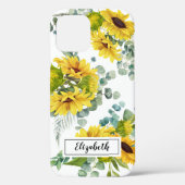 Coque iphone fleurs de tournesol jaune (Verso)