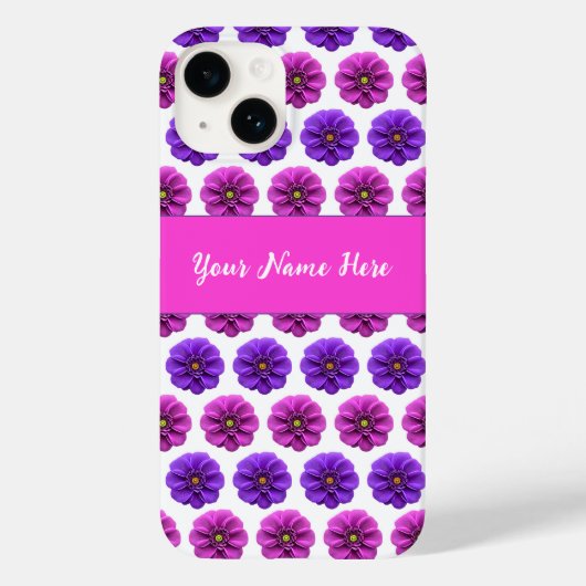 Coque iphone - Fleurs roses et violettes (Verso)