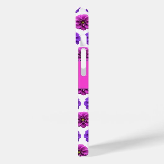 Coque iphone - Fleurs roses et violettes (Verso / Gauche)