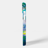 Coque iphone Floral Abstrait bleu et Turquoise (Verso / Gauche)