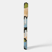 Coque iphone floral de bleus, roses, vert et or (Verso / Droite)