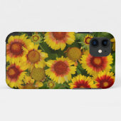 Coque iphone floral d'échinacée orange et jaune (Dos (Horizontal))