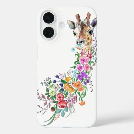 Coque iphone Floral Giraffe (Verso)