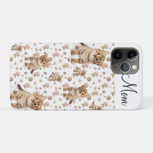 Coque iphone Floral Kitten Maman (Dos (Horizontal))