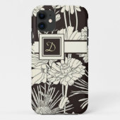 Coque iphone floral Monogramme moderne (Dos)