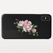 Coque iphone floral noir (Dos (Horizontal))