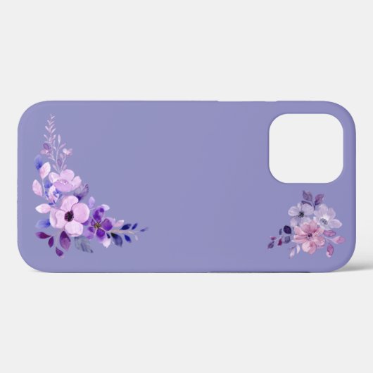 Coque iphone floral pourpre (Verso (horizontal))