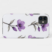 Coque iphone floral pourpre (Dos (Horizontal))