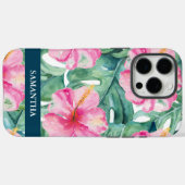 Coque iphone floral rose tropical (Verso (horizontal))