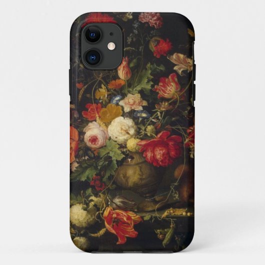 Coque iphone floral vintage élégant de vase (Dos)